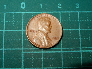 昭和レトロ 1967年　アメリカ　エイブラハム　リンカーン　大統領　1セント　硬貨　コイン　メダル　貨幣　　銅貨