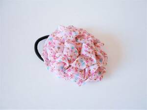 ◆未使用◆お花型のヘアゴム・髪飾り　バラ風・ピンク　　☆フラワー