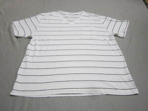 スリーコインズ 300円 大きいサイズ メンズ 紳士 ジーユー Gu ストライプ Tシャツ サイズ XL