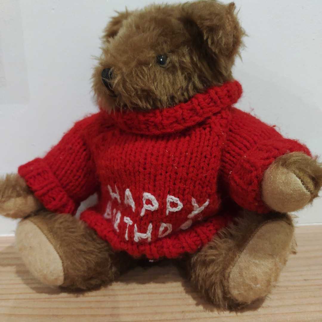 شركة تيدي بير الإنجليزية صنع في إنجلترا تيدي بير حيوان محشو مصنوع يدويًا عيد ميلاد سعيد صناعة يدوية عتيقة, دمية دب, الدببة بشكل عام, طول الجسم 10 سم - 30 سم