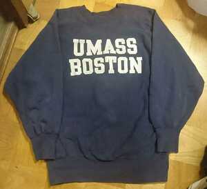 80000円即決！！ 大人気 90s ☆ MADE IN USA ☆リバースウィーブ UMASS BOSTON マサチューセッツ大学 カレッジプリント トリコタグ