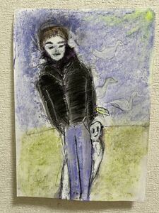 Art hand Auction 絵描きhiro C ｢今日を生きよう｣, 美術品, 絵画, パステル画, クレヨン画