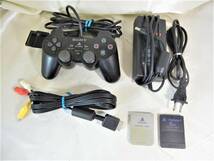 SONY プレステ2 PS2（薄型用） ■ACアダプター(SCPH-70100 )/電源コード/AVケーブル/コントローラー/メモリーカード2枚■　 動作品 _画像1