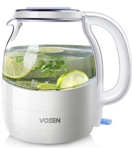 電気ケトル 自動電源オフ 1200W 1.2L大容量火傷防止電気ポット ホワイト