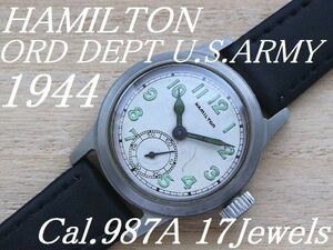 OH settled 6 месяцы с гарантией! 1944 год производства HAMILTON U.S.ARMY ORD DEPT вооруженные силы США оригинал WW2 Cal.987A Vintage милитари часы механический завод наручные часы 0