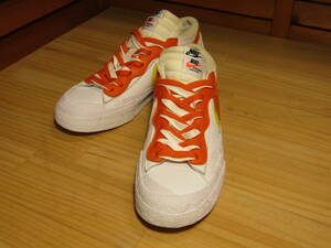 M1 △354美品【NIKE × sakai　ナイキ サカイ】DD1877-100 BLAZER LOW Magma Orange SIZE US 8