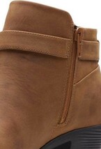 送料無料 Clarks 26cm ブーツ ブラウン ダーク タン レザー ジッパー ヒール フォーマル スニーカー パンプス ブーティー AAA8_画像8