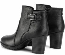 送料無料 Clarks 26.5cm ジッパー ブーツ ブラック 黒 レザー チェルシー ヒール フォーマル スニーカー パンプス ブーティー AAA9_画像3