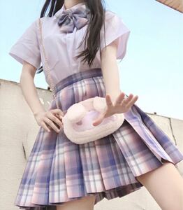 女子高生 制服 半袖 トップス+スカート+リボン