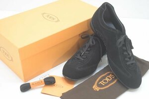 未使用 正規品 TOD'S トッズ スエード スニーカー ブラック サイズ 5 (24.0cm) 靴 メンズ シューズ 黒色 箱 保存袋付 イタリア製 H-116G