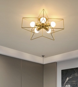 星型LEDシャンデリア1個 天井照明 シーリングライト ランプ 寝室 リビング 北欧デザイン カワイイ オシャレ 2光源3色選択可