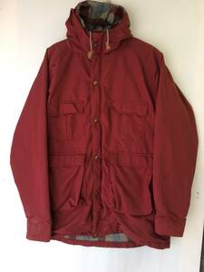 80s USA製 L.L.BEAN エルエルビーン BAXTER STATE PARKA バクスターステートパーカー マウンテンパーカー Lサイズ えんじ色 裏ウール生地