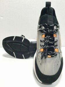 8.5@ 新品「YLATI FOOTWEAR」 “POSITAN01” ロックレース×Vibramソール レザースニーカー Gray SIZE:41 イタリア製