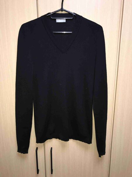 正規 14SS Dior Homme ディオールオム シルク混 Vネック ニット XS 463M629AT305