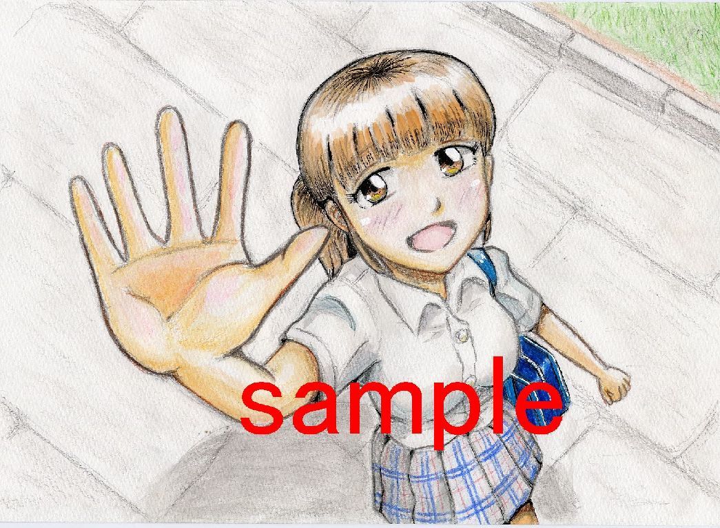 Dibujado a mano ilustración niña saludando, historietas, productos de anime, ilustración dibujada a mano