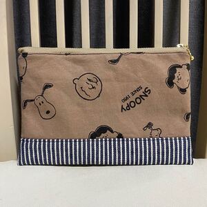 フラットポーチ ハンドメイド スヌーピー