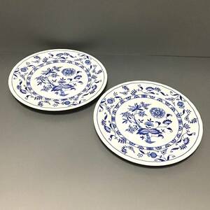 CL【未使用保管品】Blue Elbe ブルーエルベ プレート2枚セット 皿 花柄 ブルー 青 洋食器