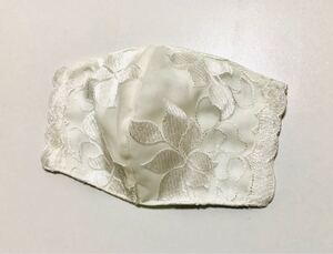 チュールレース立体インナー ホワイトF ハンドメイド 高島ちぢみピケ