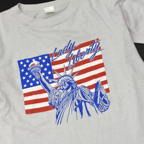 80s パキ綿 ニューヨーク Lady Liberty 星条旗 自由の女神 Tシャツ メンズ S位 古着 ビンテージ vintage newyork パキスタンコットン