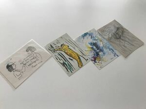 山田かまち　ペイネ　　ポストカード　イラスト　イラストカード　4枚　まとめ売り　 絵葉書 レトロ