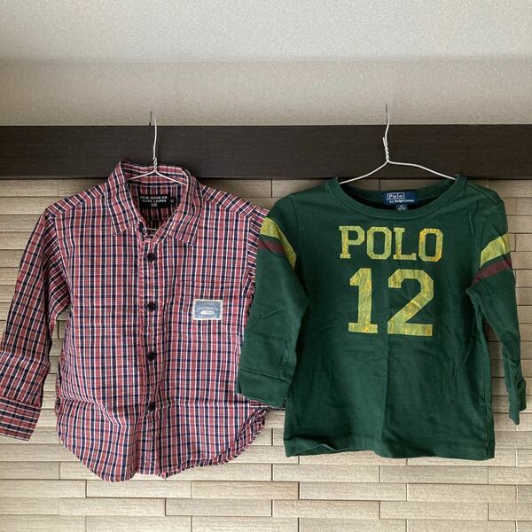 ラルフローレン　ポロジーンズ　 チェックシャツ　長袖　 Tシャツ グリーン　キッズ　90 RALPH LAUREN