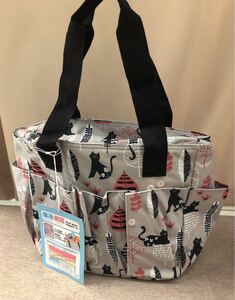 レディース 保冷保温 トートバッグ エコバッグ 猫 猫柄 グレー 新品