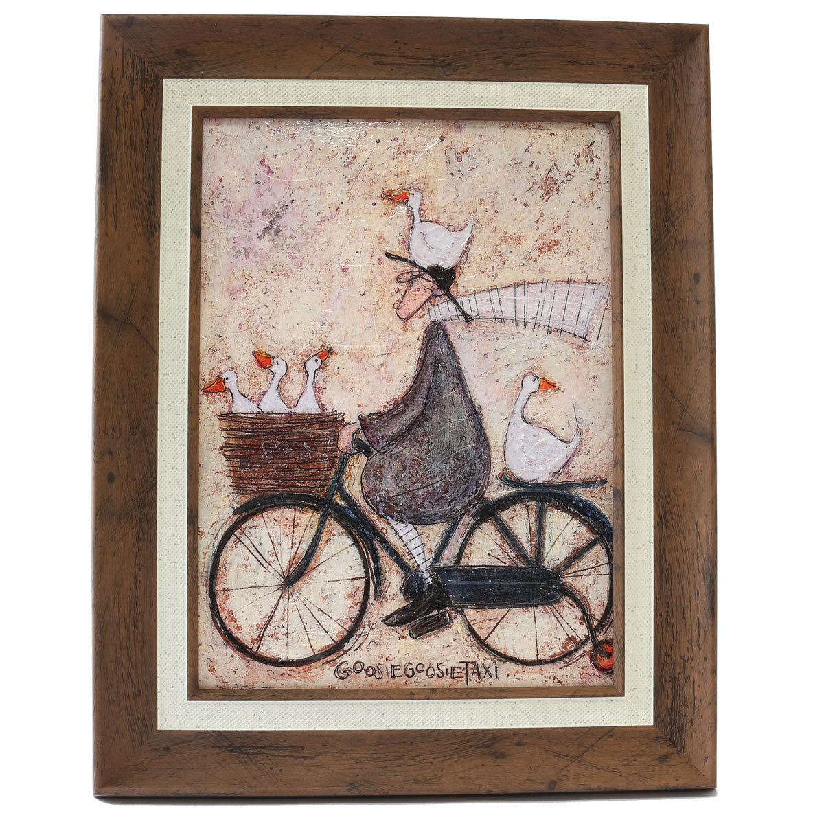 Goose Taxi British Samtoft Authentisches Fahrrad-Kunstpanel, gelverarbeitetes Kunstplakat, Kunstrahmen, skandinavischer Innenwandbehang, Kunstwerk, Malerei, Andere