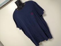 kkaa1645 ■ U.S. POLO ASSN. ■ ポロ Tシャツ カットソー トップス 半袖 コットン 紺 ネイビー XL_画像1