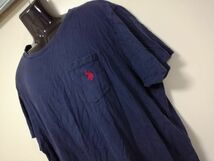 kkaa1645 ■ U.S. POLO ASSN. ■ ポロ Tシャツ カットソー トップス 半袖 コットン 紺 ネイビー XL_画像4