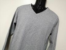 kkaa1693 ■ PERSON'S ■ パーソンズ Tシャツ カットソー トップス 長袖 Vネック グレー M_画像2