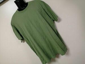 kkaa1714 ■ ファーストリテイリング ■ Tシャツ カットソー トップス 半袖 コットン グリーン 緑 XXL 大きいサイズ