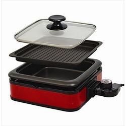 山善 YAMAZEN マルチクッカー 赤 red コンパクトホットプレート 鍋