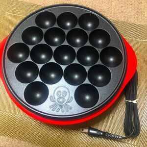 たこ焼き器 18個焼 YAMAZEN OP-S18 レッド色 一回だけ使用しました