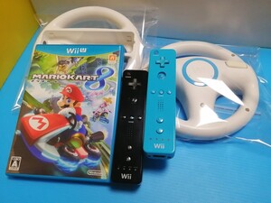 ニンテンドー WiiU マリオカート8 Wii リモコン黒 Wiiリモコン青 Wii ハンドル 2個