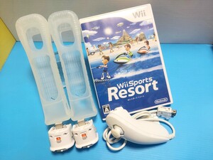 任天堂 Wiiスポーツリゾート Wiiモーションプラス シロ 2個 & シリコンリモコンカバー 2個 & ヌンチャク セット