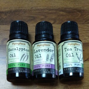 エッセンシャルオイル 3種(ラベンダー、ティートゥリー、ユーカリ) 各15ml 精油 100% pure