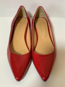  enamel low heel pumps 24.0cm red [KAE-1920]