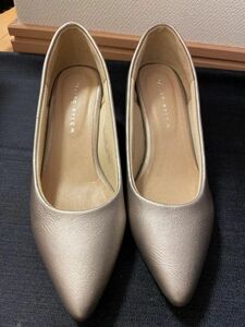 fu... Fit beautiful legs plain pumps 23.0. gunmetal Kei [TAM-40]