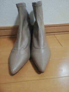  stretch material short boots M beige [MAA-2000]