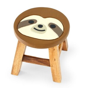  handmade wood stool low type stool sloth bear 0055
