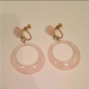 ループ ピンク イヤリング