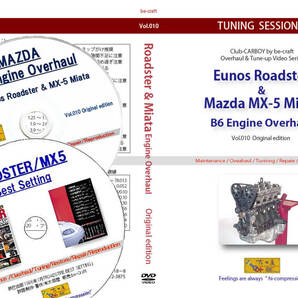 【旧車・絶版車】ユーノス/マツダロードスターB6エンジン組み付けDVD と「ROADSTER BEST SETTING」エンジンテスト誌PDF版CDの2枚組セット!