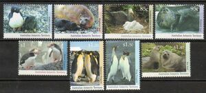 切手 E288 (豪)南極地域 南極の動物 ペンギン アザラシ 鳥 8V完 1992-93年発行 未使用