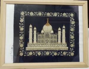 ★インテリア★装飾品★インド土産★タージ・マハール画★額入★中古品★