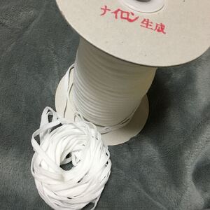 ウーリースピンゴム6M以上 マスクゴム ニット伸びどめ 生成り色 ナイロン