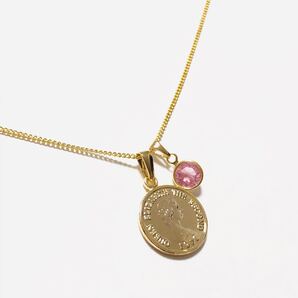 ゴールドコインネックレス スワロフスキー シャネルストーン付き ゴールドネックレス レディースネックレス コイン ゴールド