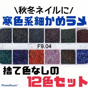 寒色系 ネイル素材 ラメ パーツ ダークカラー ジェルネイル グリッター セルフネイル ネイルチップ 秋ネイル 冬ネイル