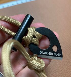 火が起こせる サバイバルネックレス ファイヤースターター ベージュ