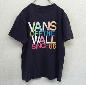 【良品】　VANS　OFF THE WALL　ヴァンズ　半袖Tシャツ　メンズ　Mサイズ　ネイビー　スケボー　古着