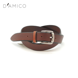 【定価2.3万・新品・95】D'AMICO（ダミーコ）型押しカーフレザーベルト ACU2269-30 ブラウン